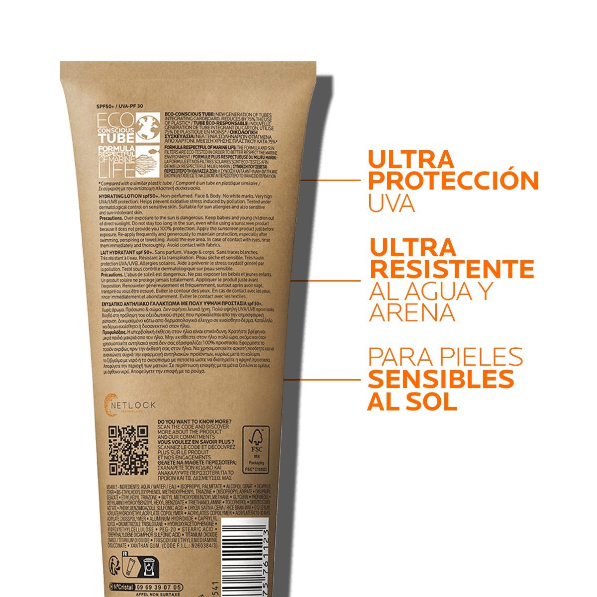 ANTHELIOS Leche Hidratante Eco-Sostenible SPF50+